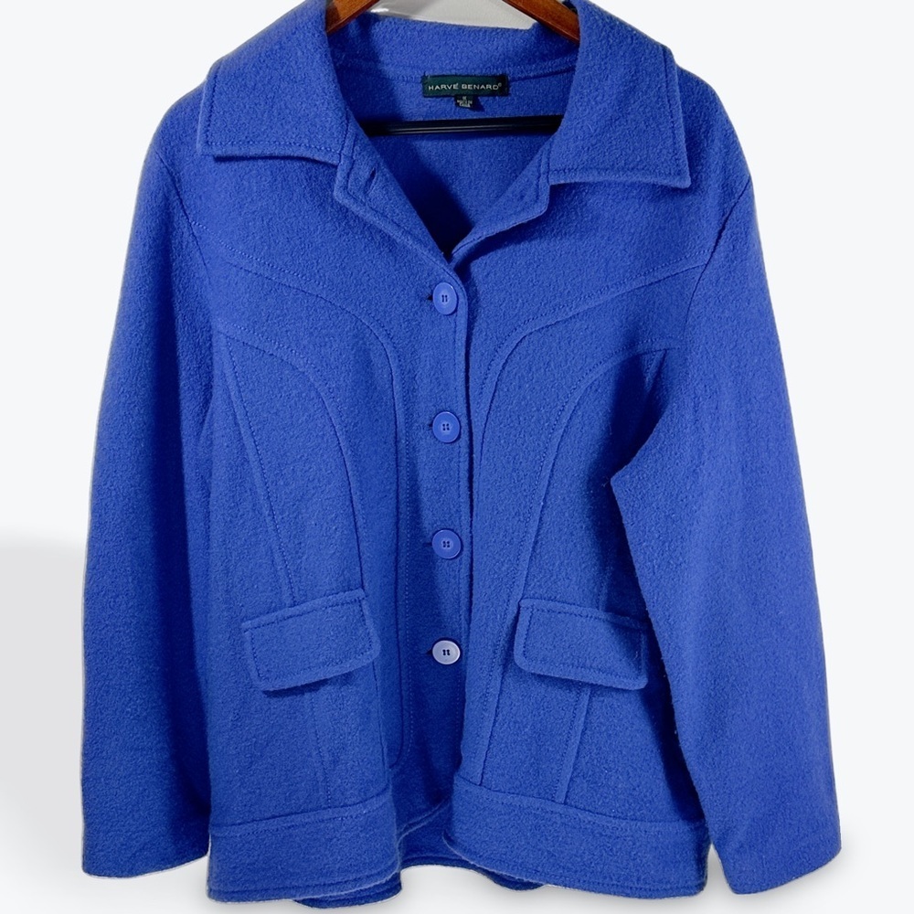 Harve Benard 100% Wool Royal Blue Indago Coat 1X